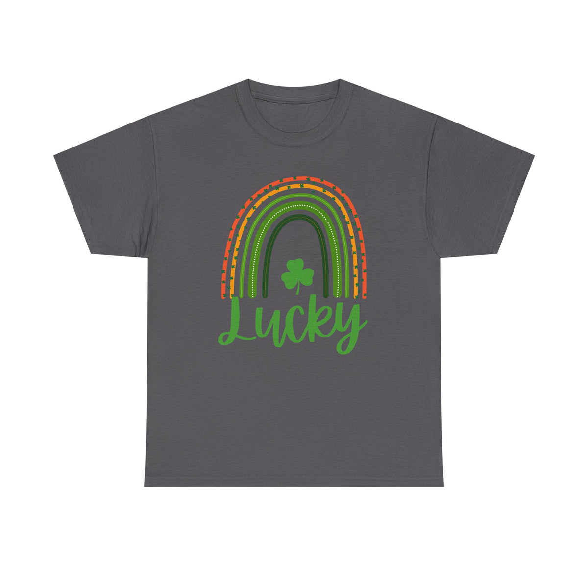 Lucky Rainbow Unisex Heavy Cotton Tee, St Patrick's Day Shirt, Gift for Friends, Everyday Tee, Casual Wear, Feel Good Fashion