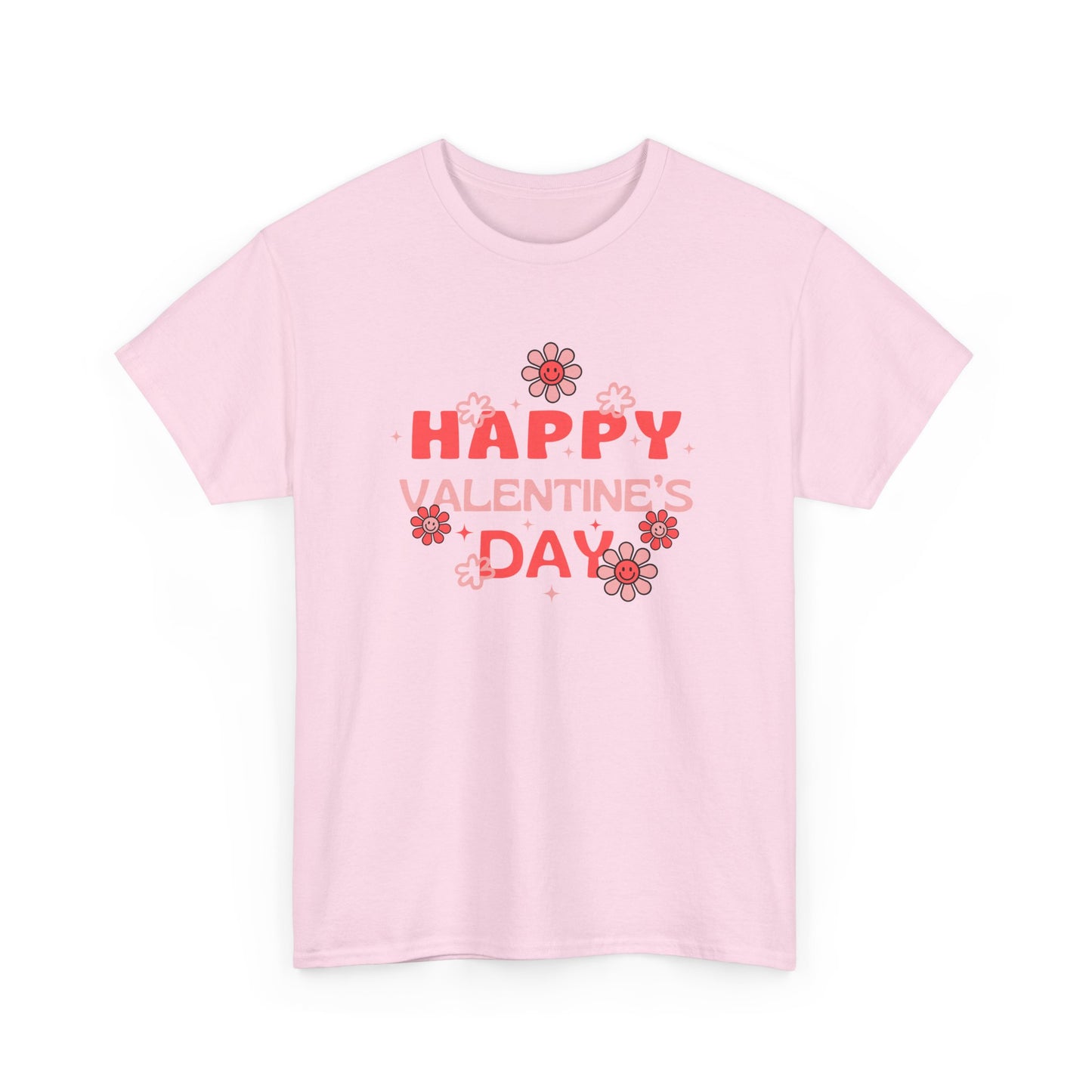 Happy Valentine's Day Unisex Heavy Cotton Tee, Romantic Gift, Casual Wear, Love T-Shirt, Seasonal Fashion, Self-Love Apparel