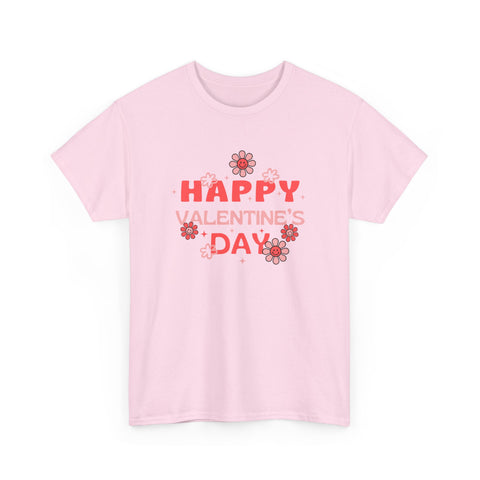 Happy Valentine's Day Unisex Heavy Cotton Tee, Romantic Gift, Casual Wear, Love T-Shirt, Seasonal Fashion, Self-Love Apparel