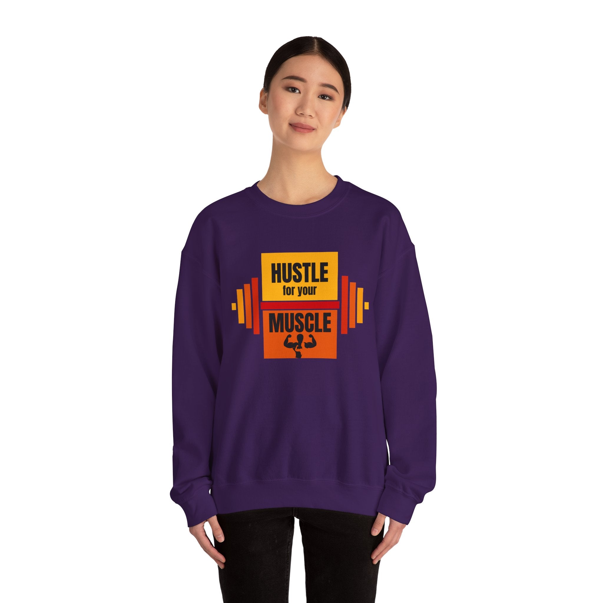 Hustle for Your Muscle Sweatshirt - Fitness Crewneck for Gym Lovers, Gift for Workout Enthusiasts, Unisex Apparel, Cozy Activewear