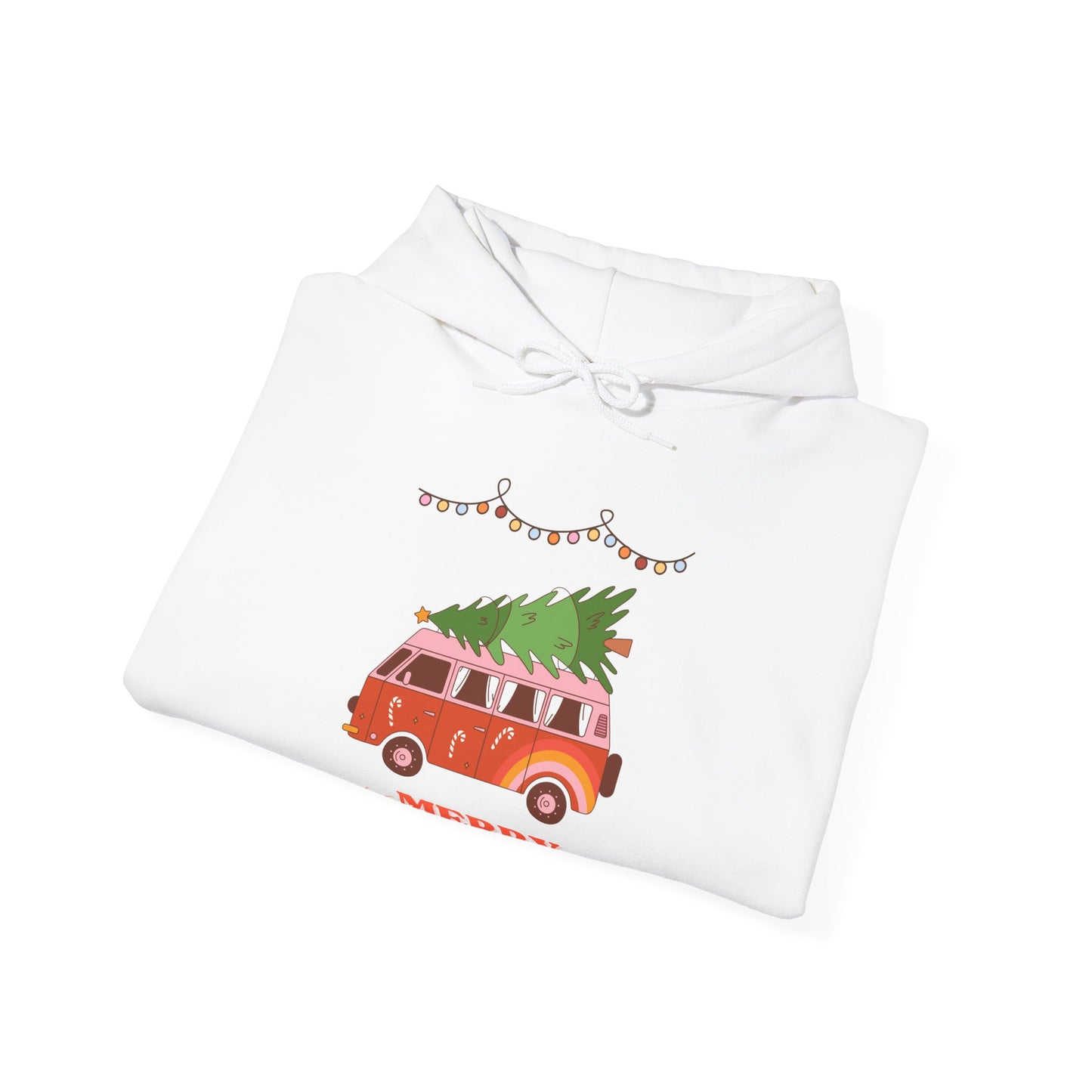 Festive Christmas Van - Unisex Heavy Blend™ Hooded Sweatshirt