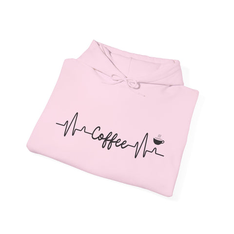 Coffee Heartbeat Hoodie, Gift for Baristas, Cozy Winter Wear, Birthday Gift, Relaxation Outfit, Coffee Lover Sweatshirt, Barista Gift,