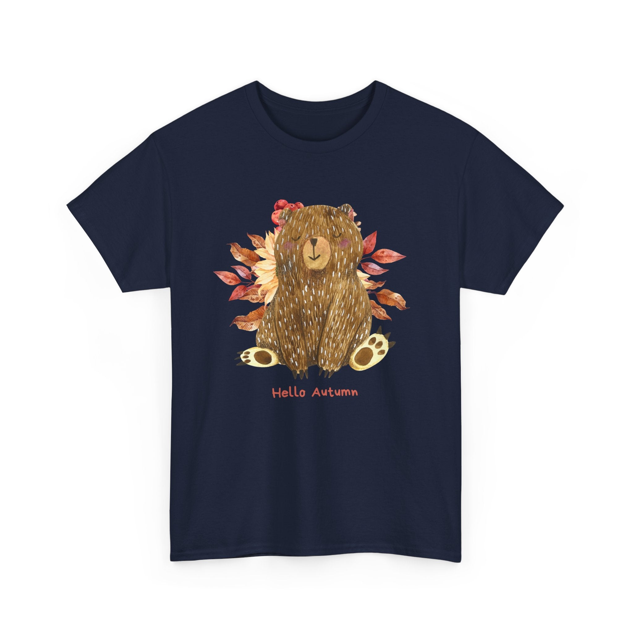 Cozy Autumn Bear Tee, Perfect for Fall Celebrations, Casual Wear, Unisex Cotton T-Shirt, Cute Autumn Apparel