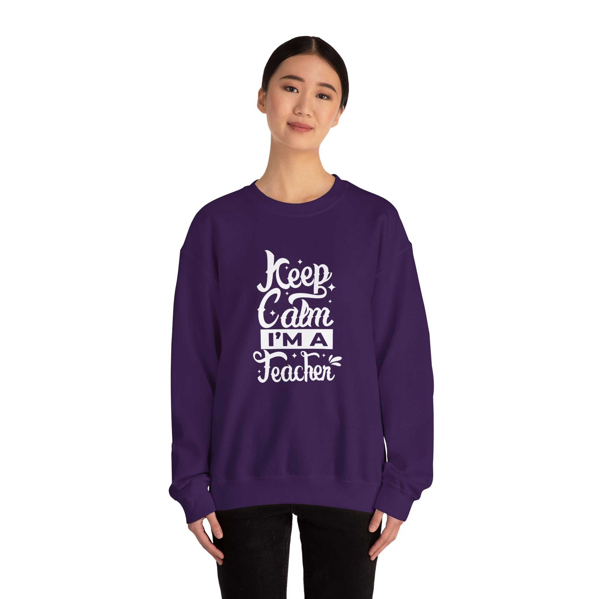 Teacher Appreciation Sweatshirt, Cozy Education Gift, Keep Calm I'm a Teacher, School Spirit Clothing, Unisex Crewneck Sweater, Casual Wear