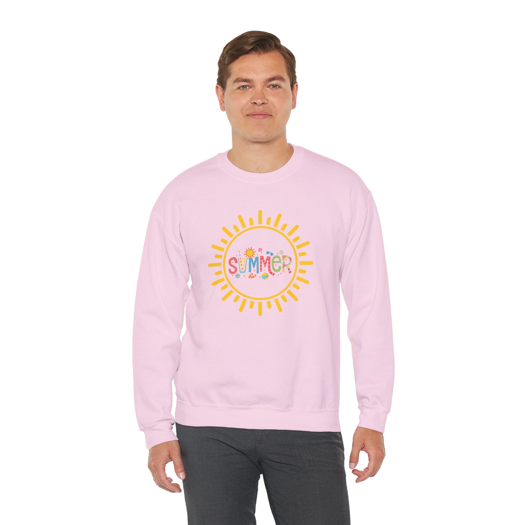 Cheerful Summer Sun Sweatshirt, Cozy Crewneck, Unisex Pullover, Vacation Wear