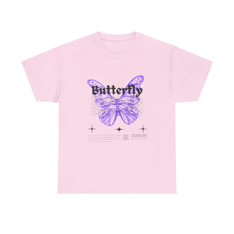 Butterfly Graphic Tee - Unisex Heavy Cotton T-Shirt, Nature Lover Gift, Casual Streetwear, Trendy Outfit, Spring Fashion