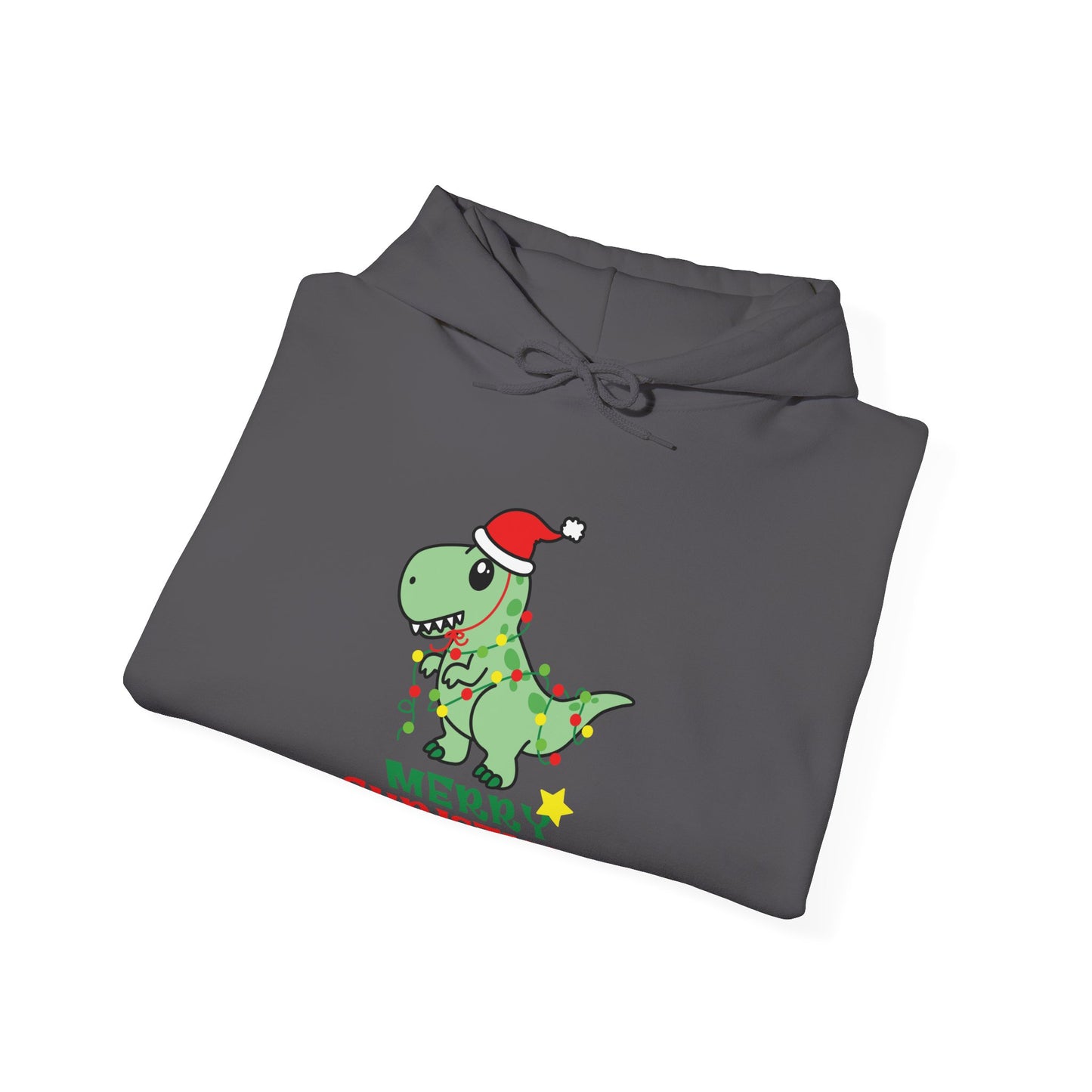 Dinosaur Christmas Hoodie, Merry Christmas Sweatshirt, Holiday Gift, Cute Dino Apparel, Unisex Pullover