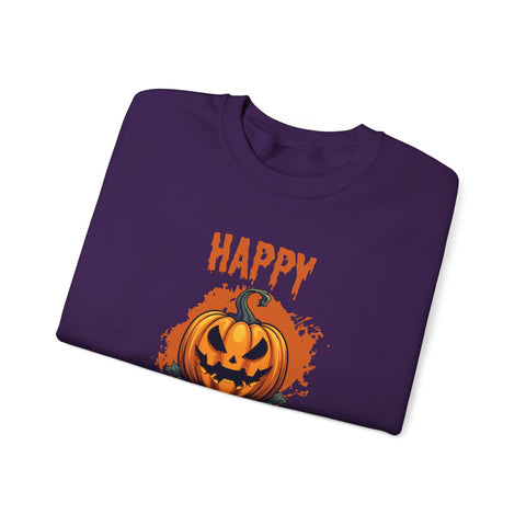 Halloween Pumpkin Crewneck Sweatshirt, Cozy Fall Sweater for Halloween, Unisex Sweatshirt, October Celebration Apparel