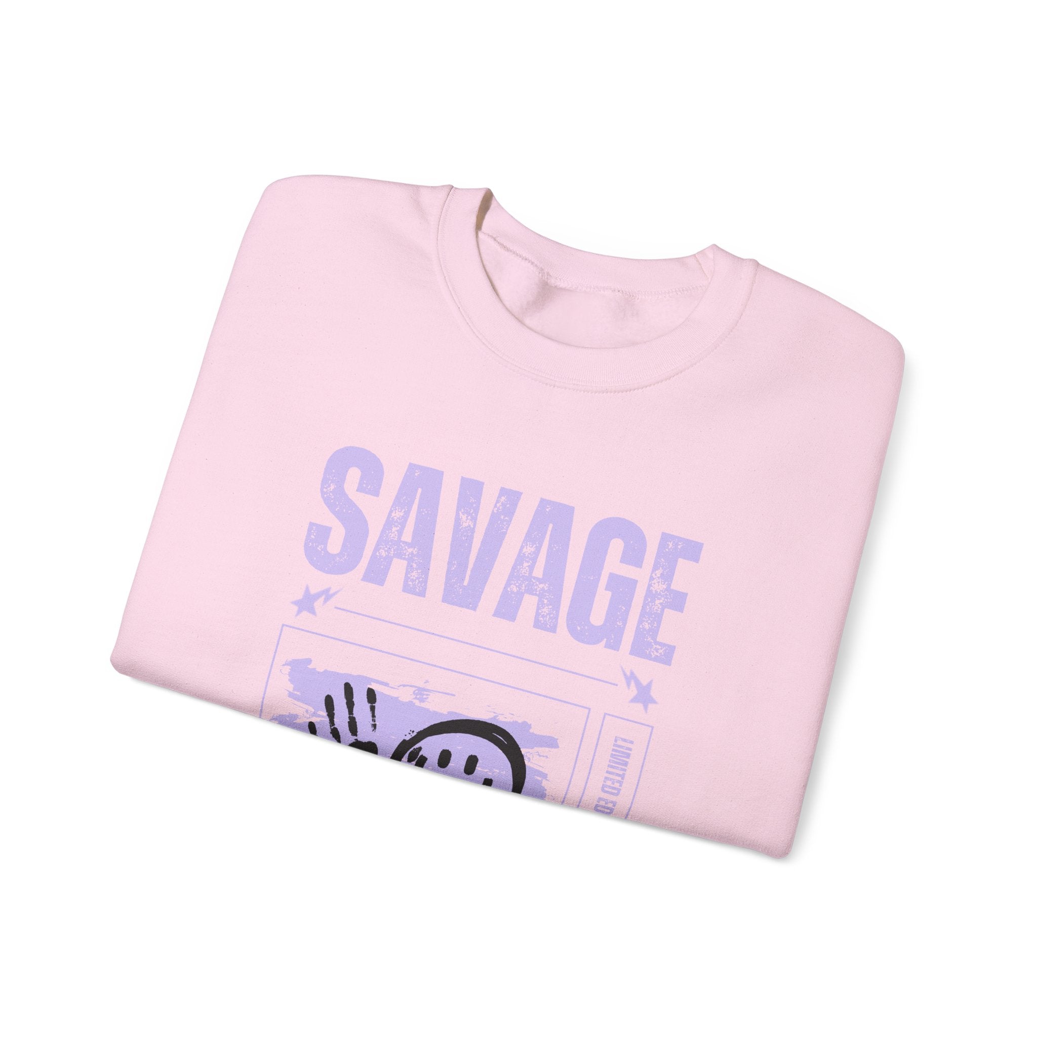 Savage Graphic Crewneck Sweatshirt, Unisex Sweatshirt, Casual Streetwear, Cozy Apparel for All Occasions