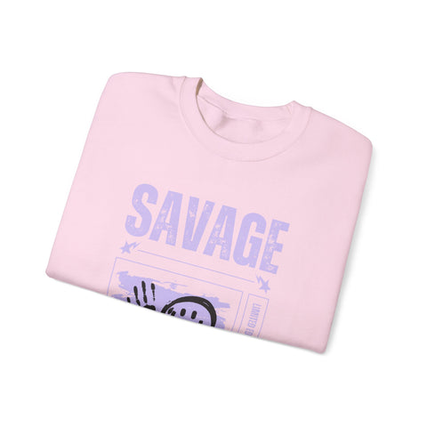 Savage Graphic Crewneck Sweatshirt, Unisex Sweatshirt, Casual Streetwear, Cozy Apparel for All Occasions