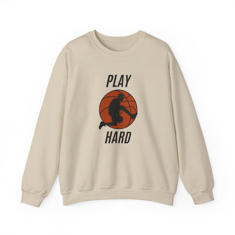 Play Hard Basketball Crewneck Sweatshirt, Unisex Sportswear, Active Lifestyle Sweatshirt, Perfect for Athletes and Coaches