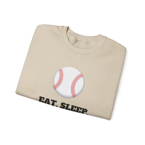Baseball Sweatshirt - Eat Sleep Baseball, Unisex Crewneck, Gift for Baseball Fans, Sports Apparel, Cozy Sweatshirt