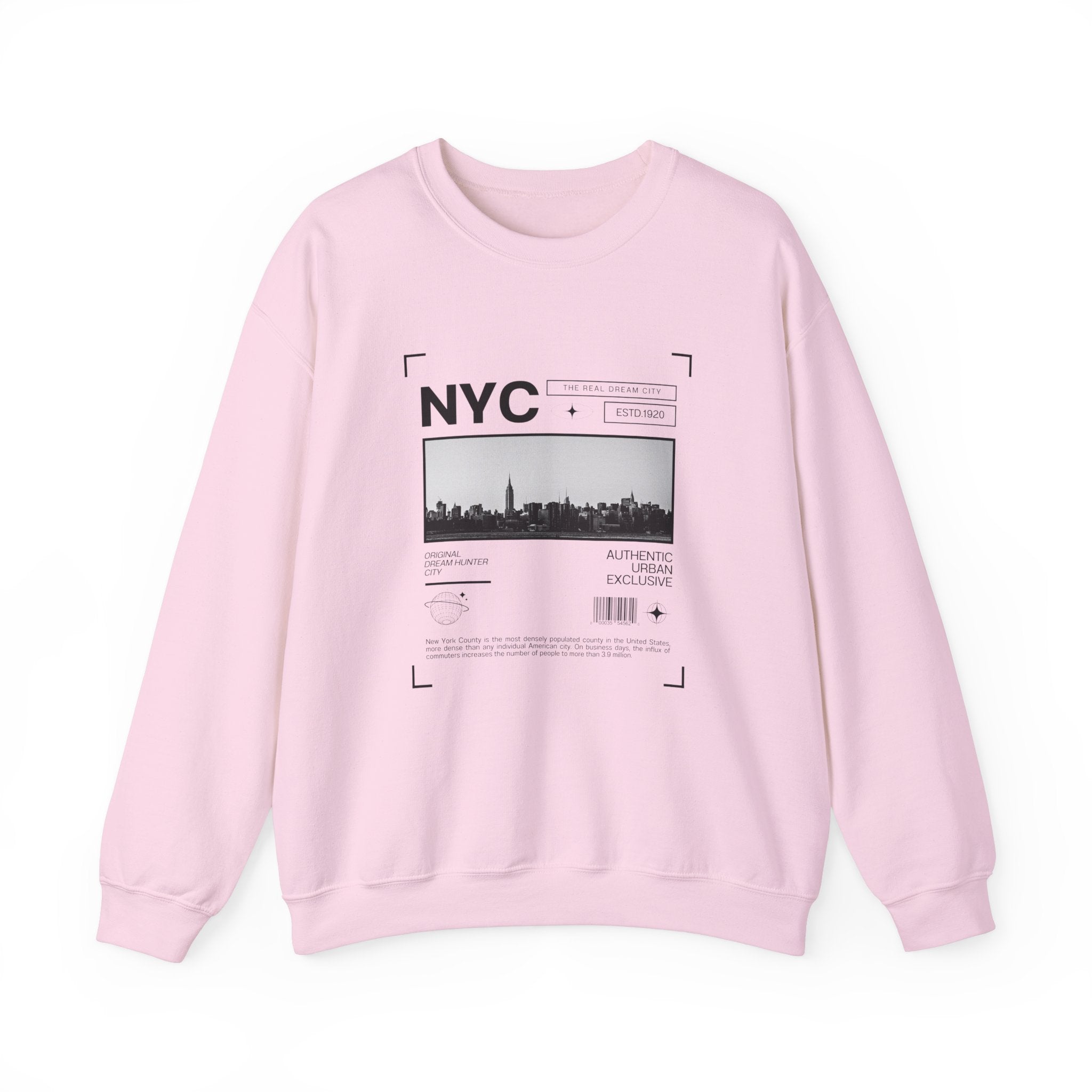 NYC Graphic Crewneck Sweatshirt - Urban Streetwear Pullover, Gift for Travelers, Unisex Sweatshirt
