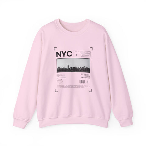 NYC Graphic Crewneck Sweatshirt - Urban Streetwear Pullover, Gift for Travelers, Unisex Sweatshirt