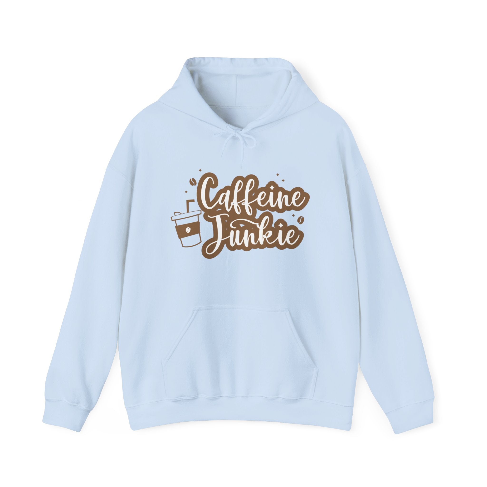 Caffeine Junkie Hoodie, Cozy Sweatshirt for Coffee Lovers, Gift for Baristas and Students, Perfect for Relaxing Evenings
