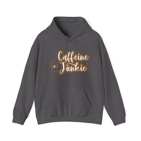 Caffeine Junkie Hoodie, Cozy Sweatshirt for Coffee Lovers, Gift for Baristas and Students, Perfect for Relaxing Evenings