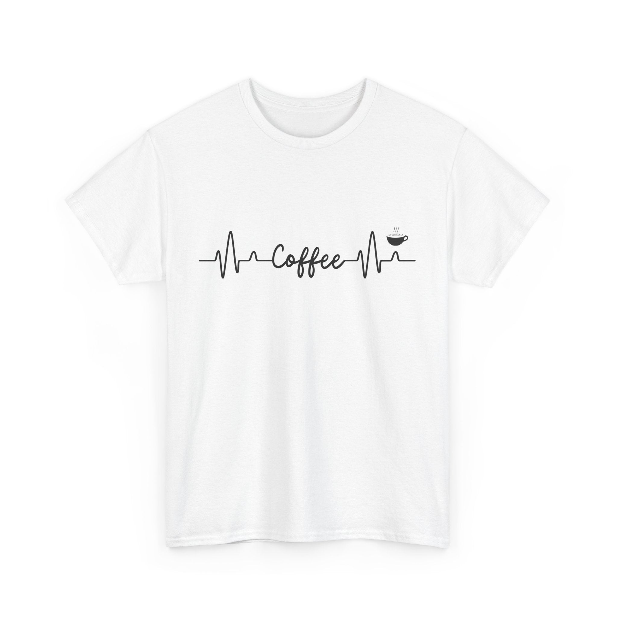 Coffee Heartbeat Unisex Tee, Ideal for Coffee Lovers, Birthday Gift, Casual Wear, Everyday Comfort, Coffee Tee Shirt, Coffee Lover Shirt,