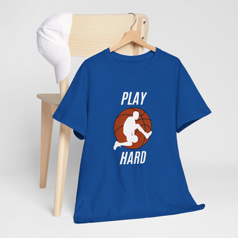 Play Hard Basketball Tee, Sports T-Shirt, Unisex Cotton Top, Gift for Sports Lovers, Athletic Wear, Casual Fitness Shirt