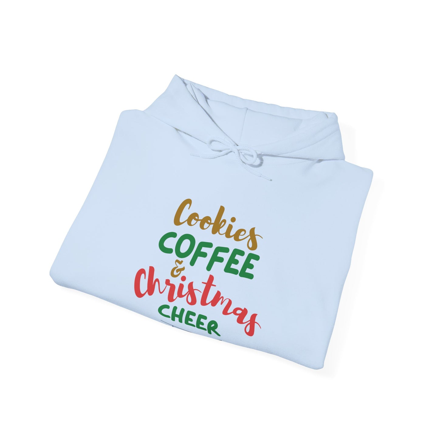 Cookies Coffee & Christmas Cheer Hoodie, Holiday Sweatshirt, Winter Apparel, Cozy Gift, Seasonal Wear, Festive Fashion