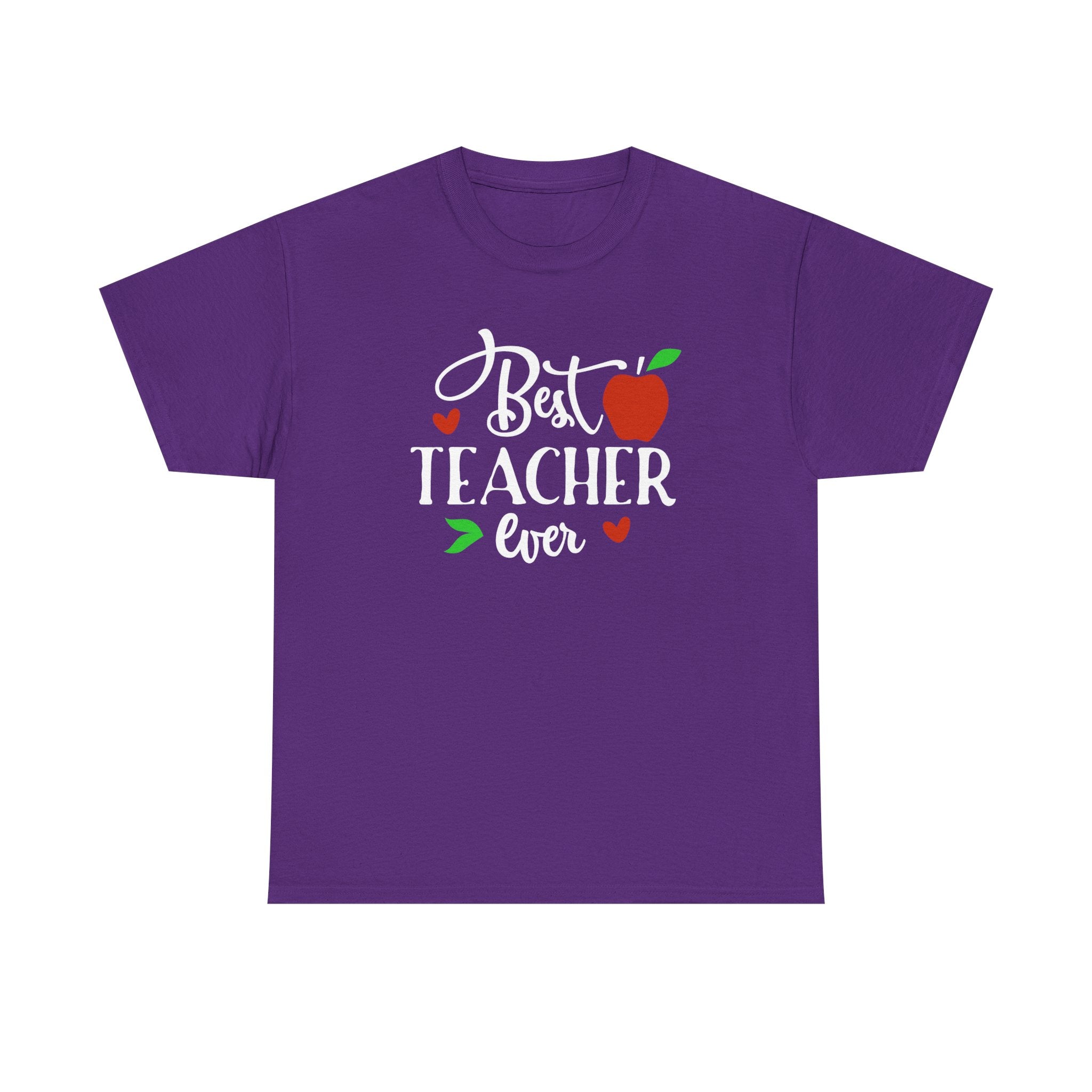 Best Teacher Ever Unisex Heavy Cotton Tee, Teacher Appreciation Gift, Classroom Tee, End of Year Present, Education Shirt - Gift for