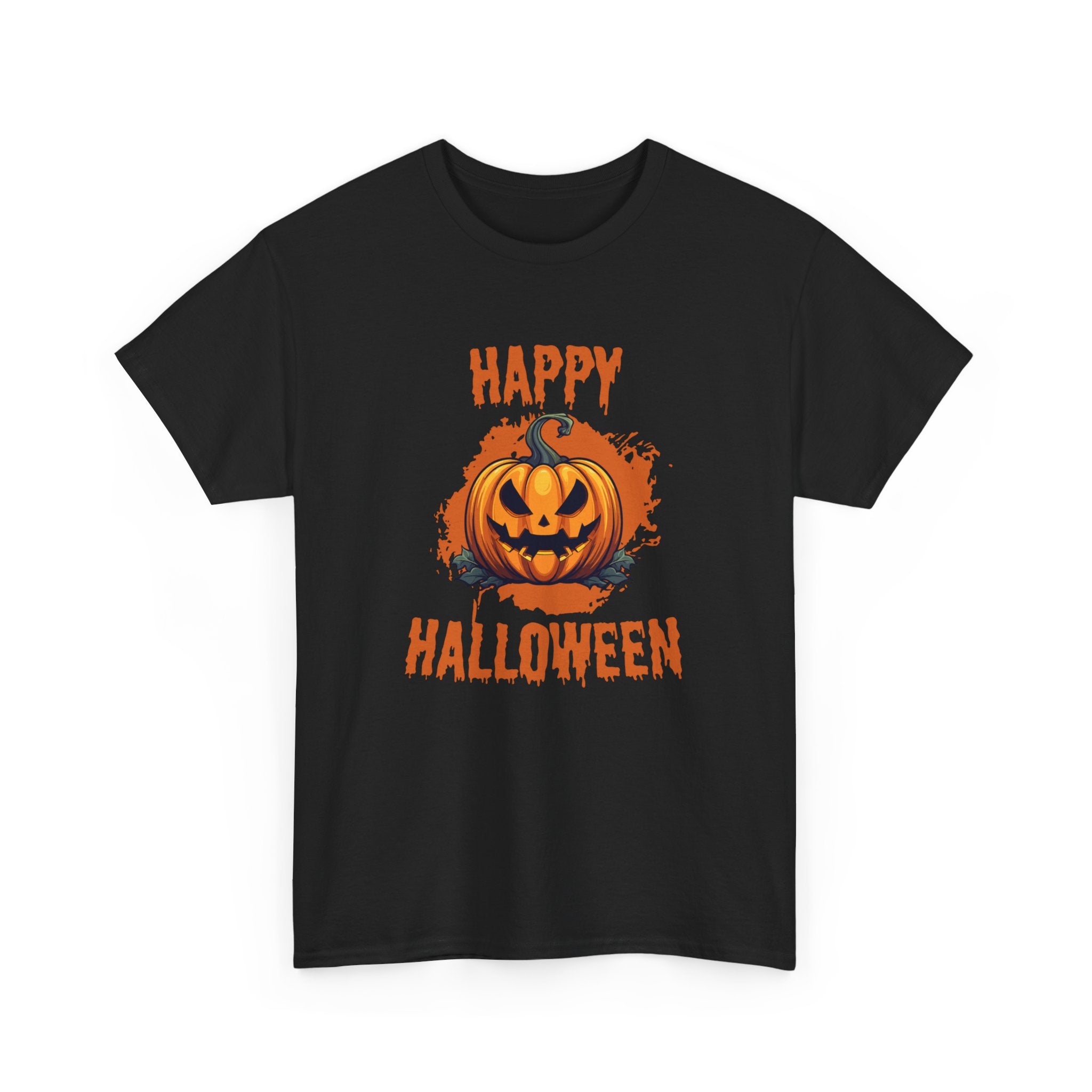 Halloween Unisex Heavy Cotton Tee, Spooky Pumpkin Graphic, Fall Festival Shirt, Halloween Party Top, Casual Autumn Apparel