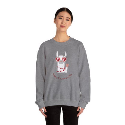 Valentine's Day Llama Sweatshirt, Cute Gift for Her, Cozy Crewneck, Fun Animal Apparel, Unisex Pullover, Valentine's Day Gift