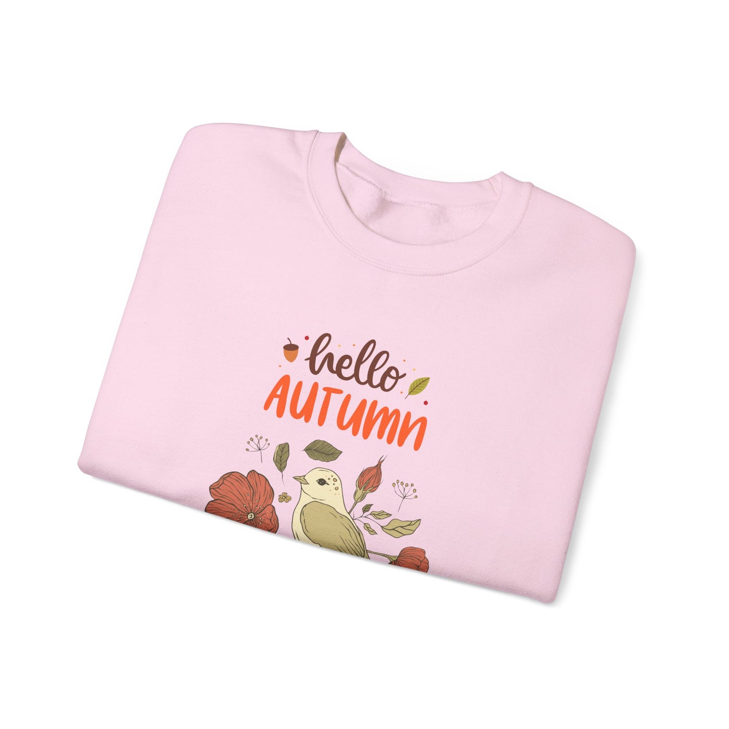 Hello Autumn Unisex Crewneck Sweatshirt, Cozy Fall Fashion, Perfect for Thanksgiving, Gift for Nature Lovers, Casual Everyday Wear