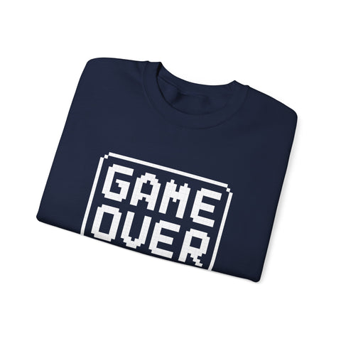 Pixel Art Game Over Sweatshirt, Retro Gaming Sweater, Cozy Unisex Pullover, Perfect Gift for Gamers, Versatile Casual Wear