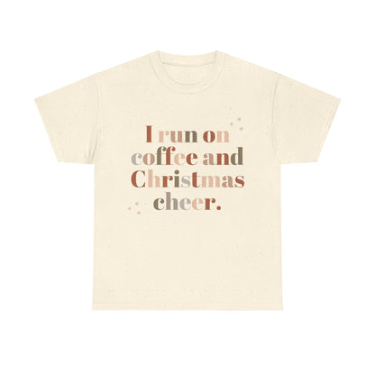 Coffee and Christmas Cheer Tee, Festive Unisex T-Shirt, Holiday Apparel, Comfy Christmas Gift, Funny Gift for Coffee Lovers