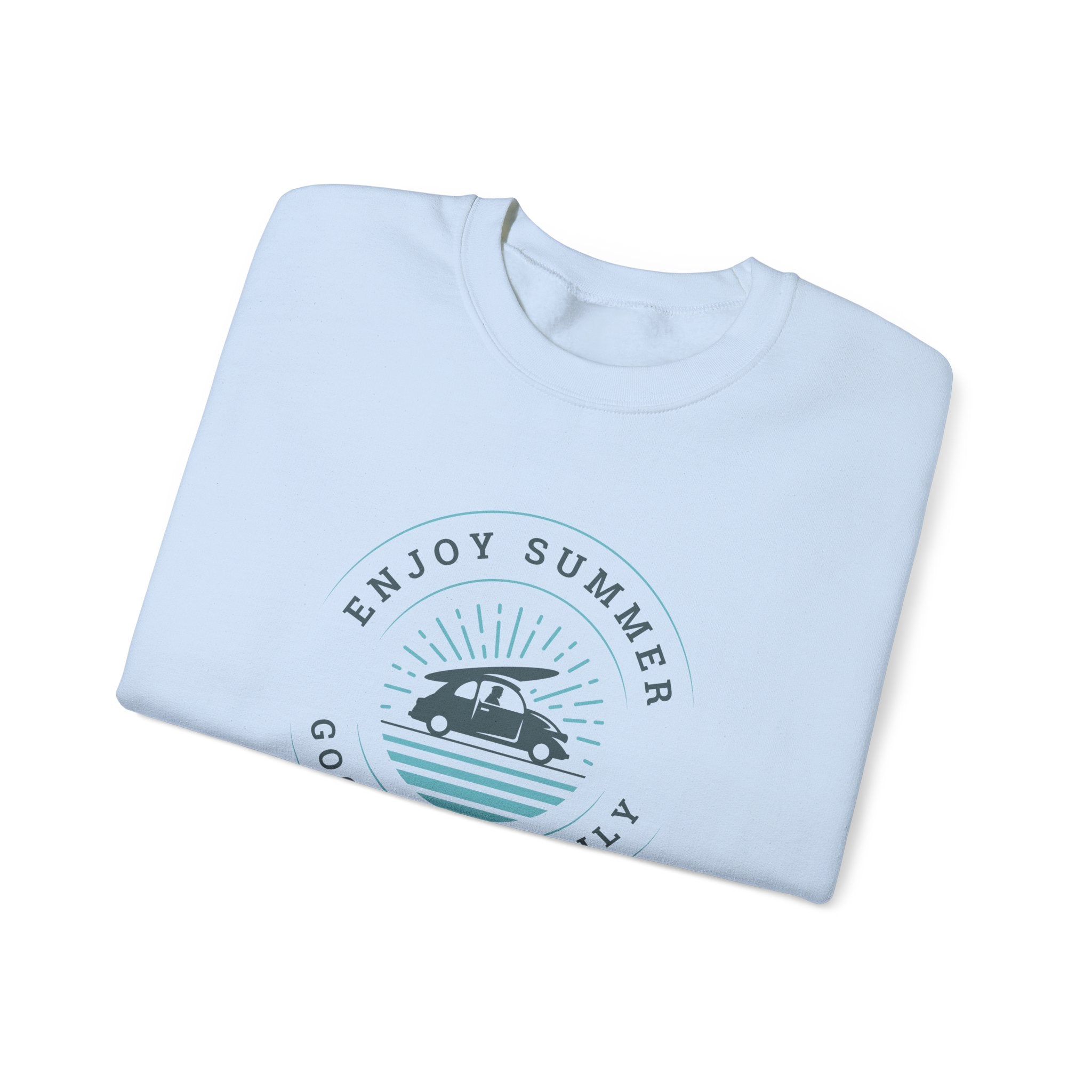 Enjoy Summer Good Vibes Crewneck Sweatshirt, Unisex Summer Apparel, Casual Layering, Beach Day Outfit, Gift for Travel Lovers