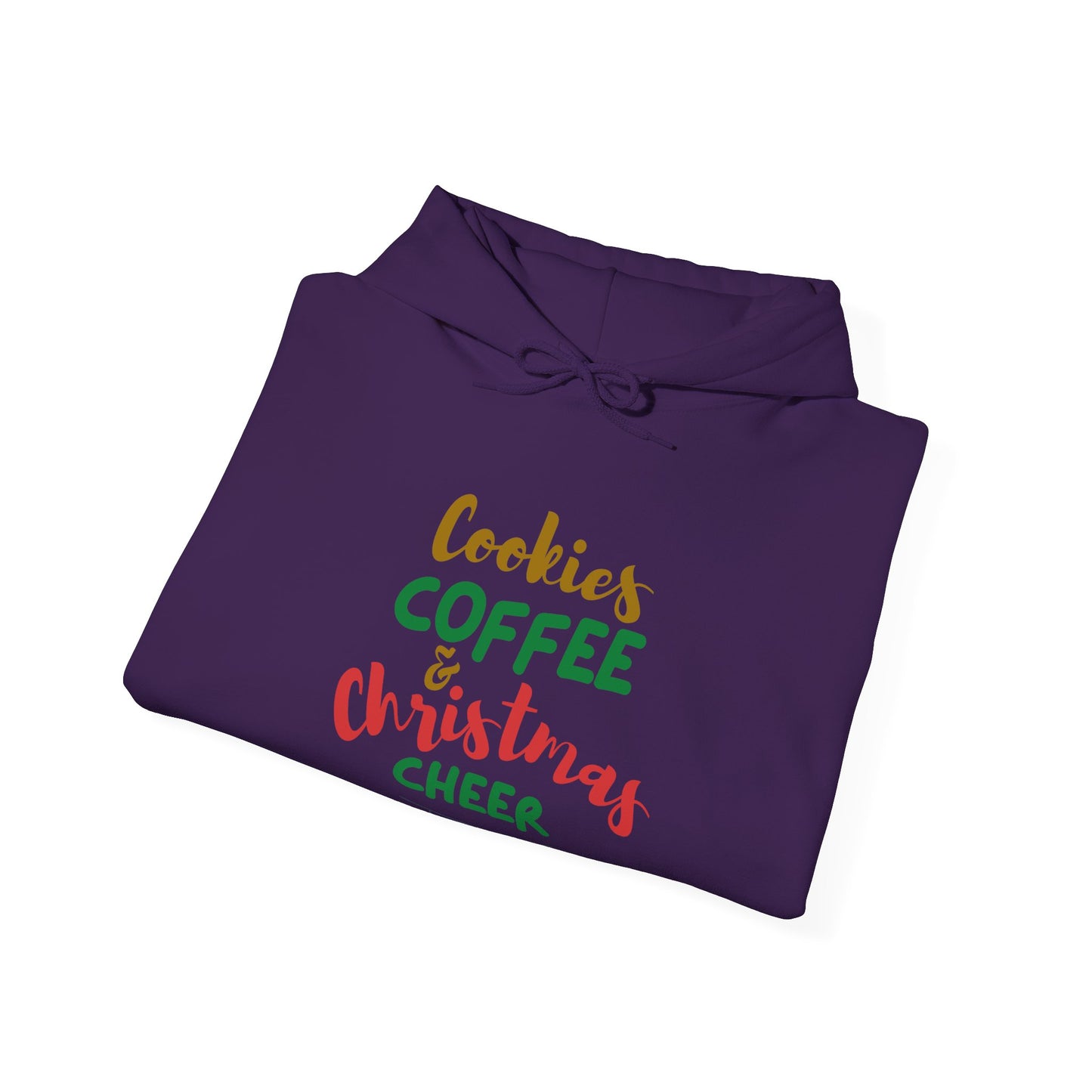 Cookies Coffee & Christmas Cheer Hoodie, Holiday Sweatshirt, Winter Apparel, Cozy Gift, Seasonal Wear, Festive Fashion