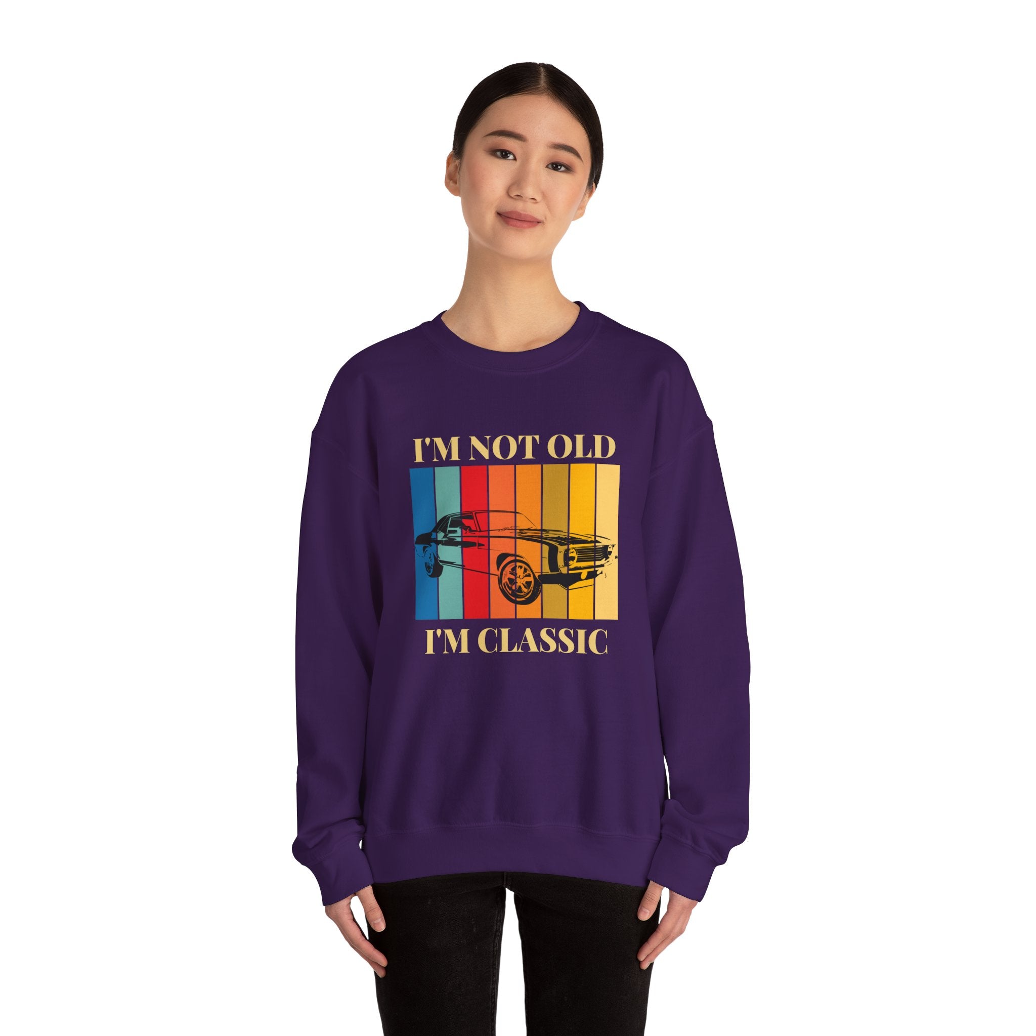 Funny Vintage Car Lovers Sweatshirt, I'm Not Old I'm Classic Crewneck, Perfect Gift for Car Enthusiasts, Unisex Apparel, Retro Style
