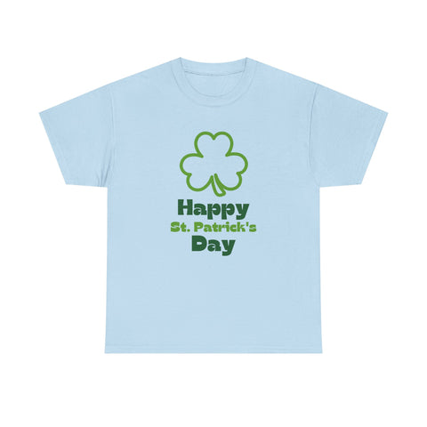 St Patrick's Day Unisex Tee, Green Clover Design, Fun Party Outfit, Gift Idea. Casual Wear Shirt