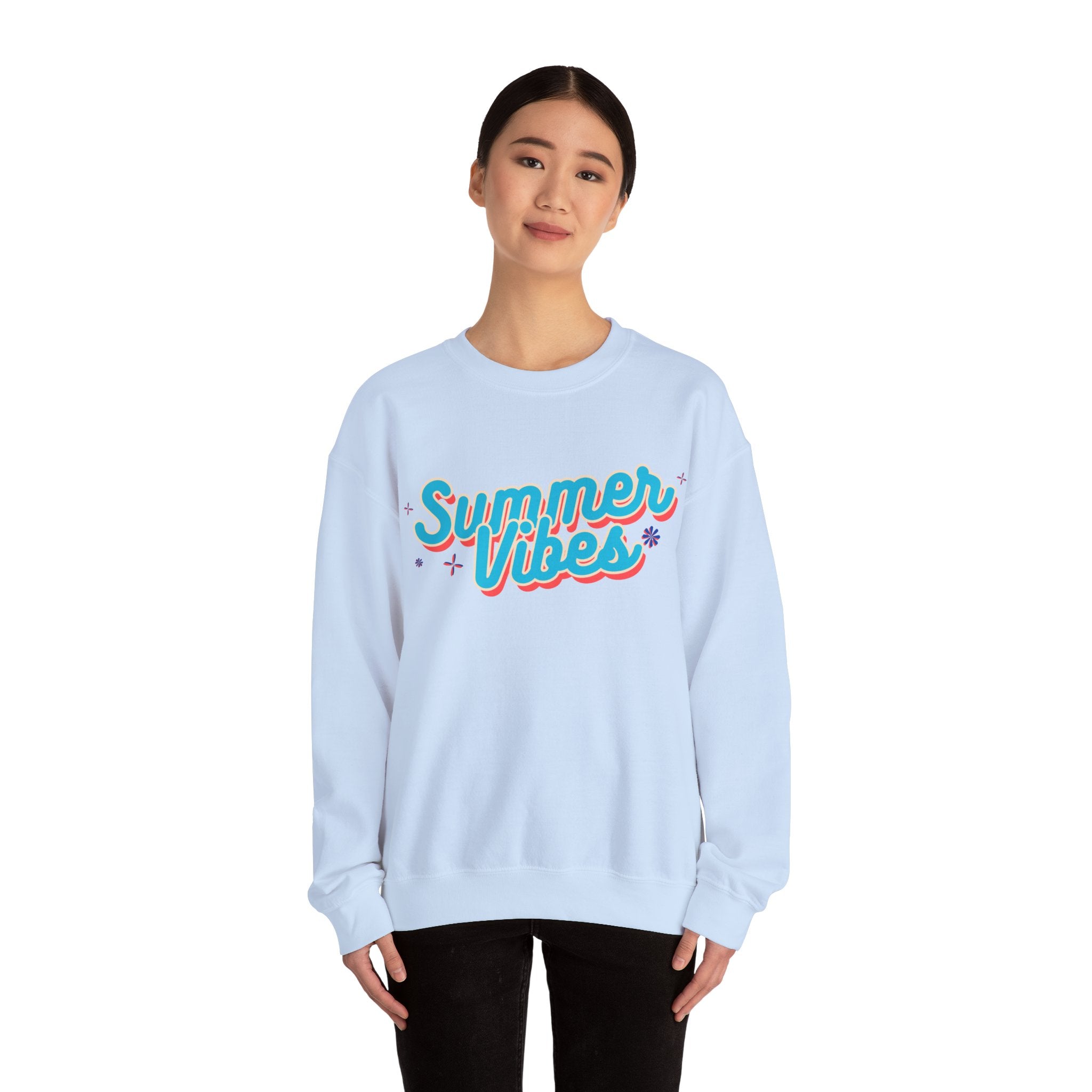 Retro Summer Vibes Crewneck Sweatshirt, Cozy Unisex Pullover, Perfect for Pool Parties, Beach Days, Summer Festivals, Gift Idea