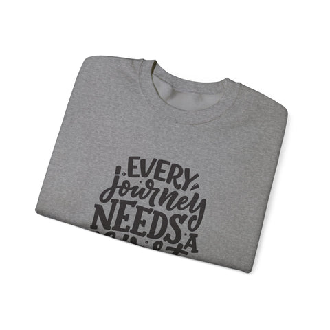 Inspirational Crewneck Sweatshirt, Motivational Quotes Gift, Cozy Jumper, Unisex Sweater, Every Journey Needs a First Step