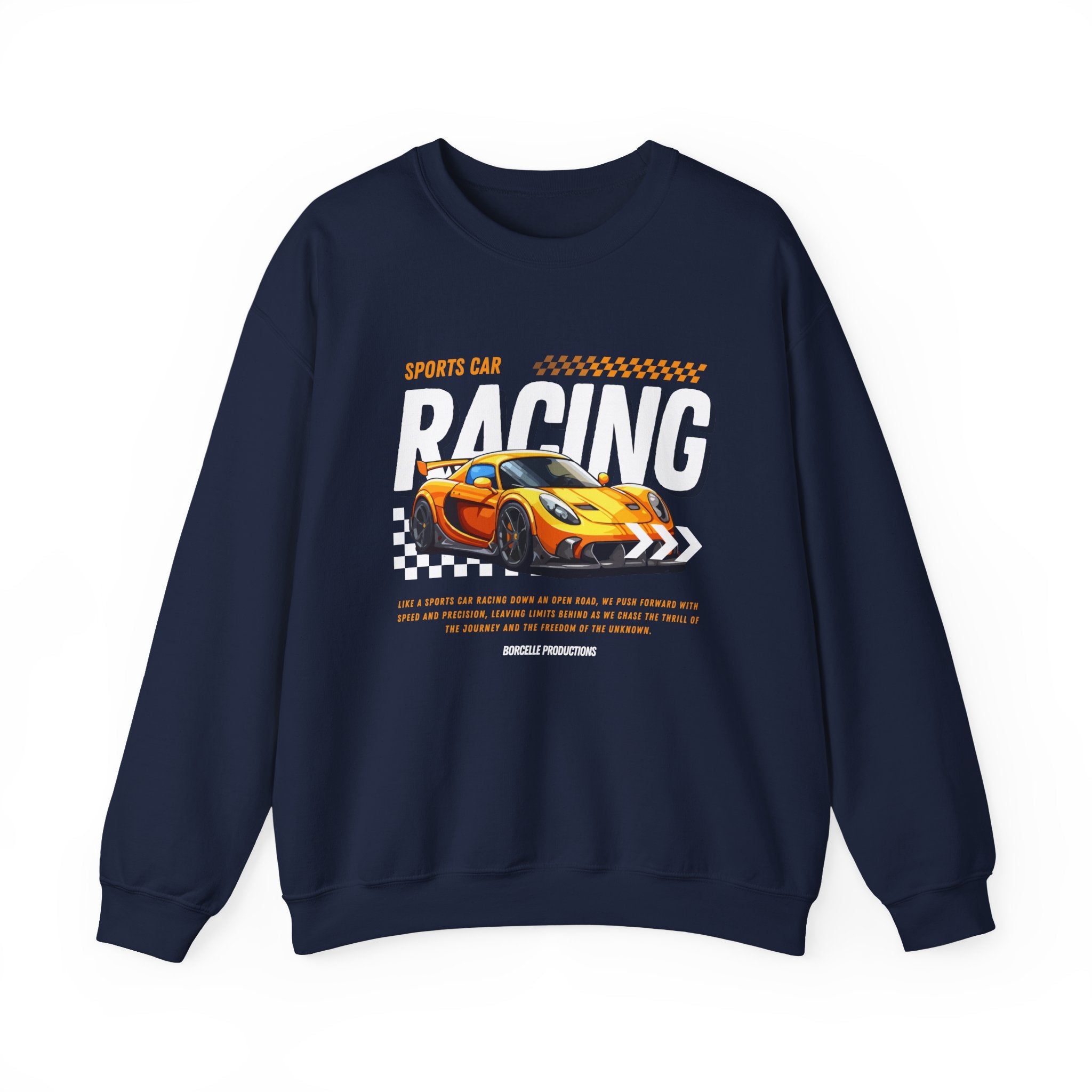 Sporty Racing Sweatshirt for Car Enthusiasts, Unisex Crewneck Pullover, Perfect for Racing Events, Casual Wear