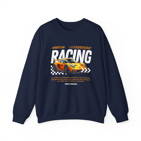 Sporty Racing Sweatshirt for Car Enthusiasts, Unisex Crewneck Pullover, Perfect for Racing Events, Casual Wear