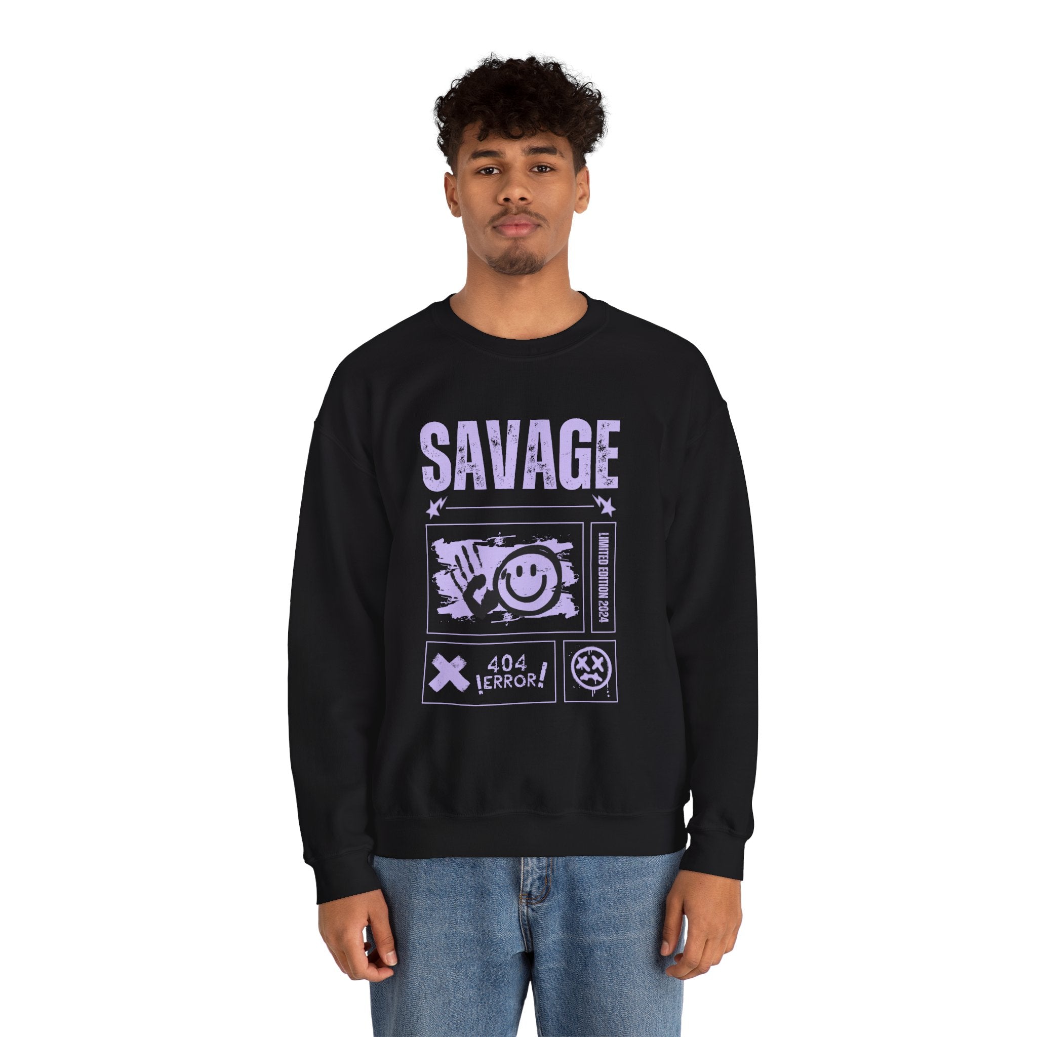 Savage Graphic Crewneck Sweatshirt, Unisex Sweatshirt, Casual Streetwear, Cozy Apparel for All Occasions