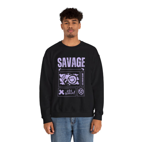 Savage Graphic Crewneck Sweatshirt, Unisex Sweatshirt, Casual Streetwear, Cozy Apparel for All Occasions