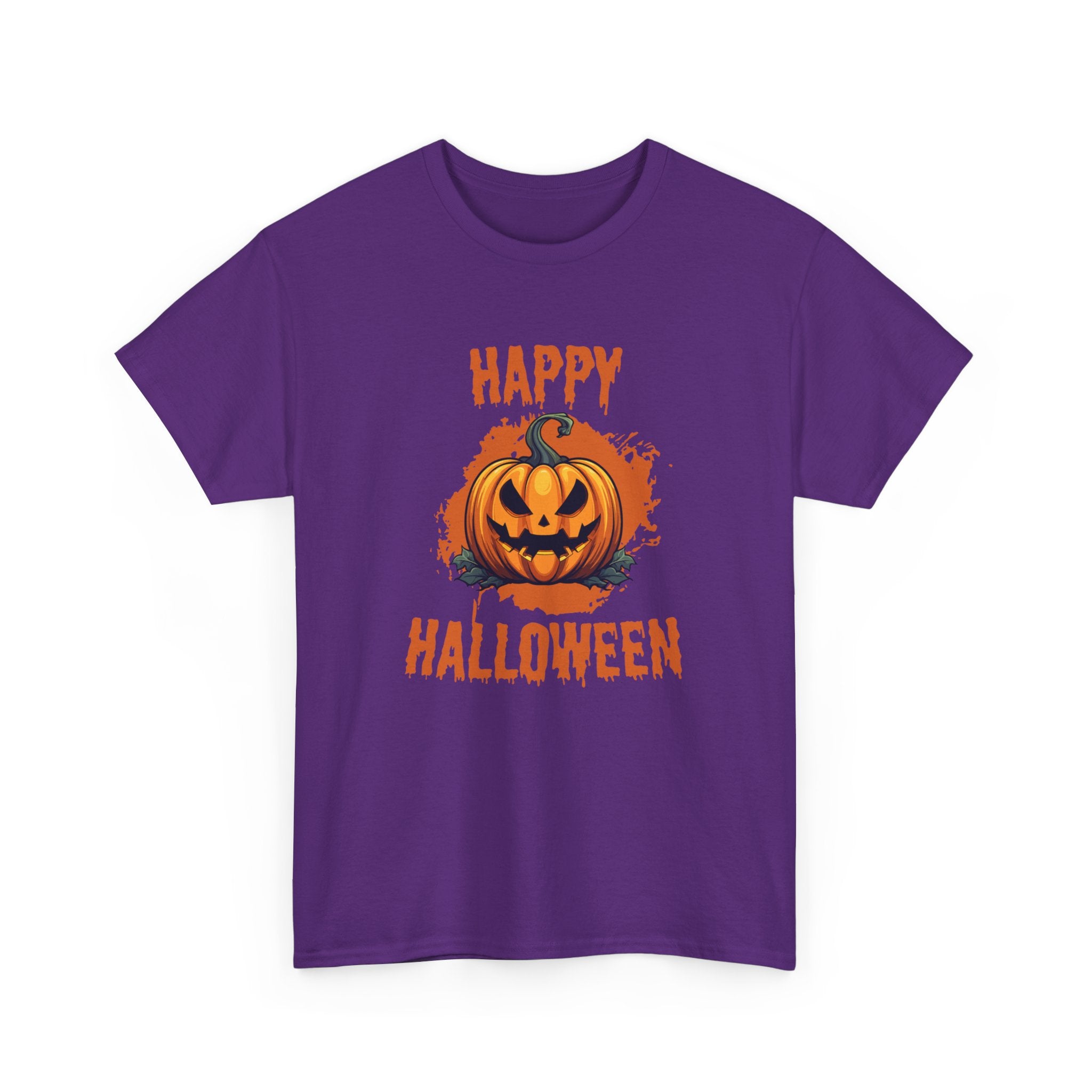Halloween Unisex Heavy Cotton Tee, Spooky Pumpkin Graphic, Fall Festival Shirt, Halloween Party Top, Casual Autumn Apparel