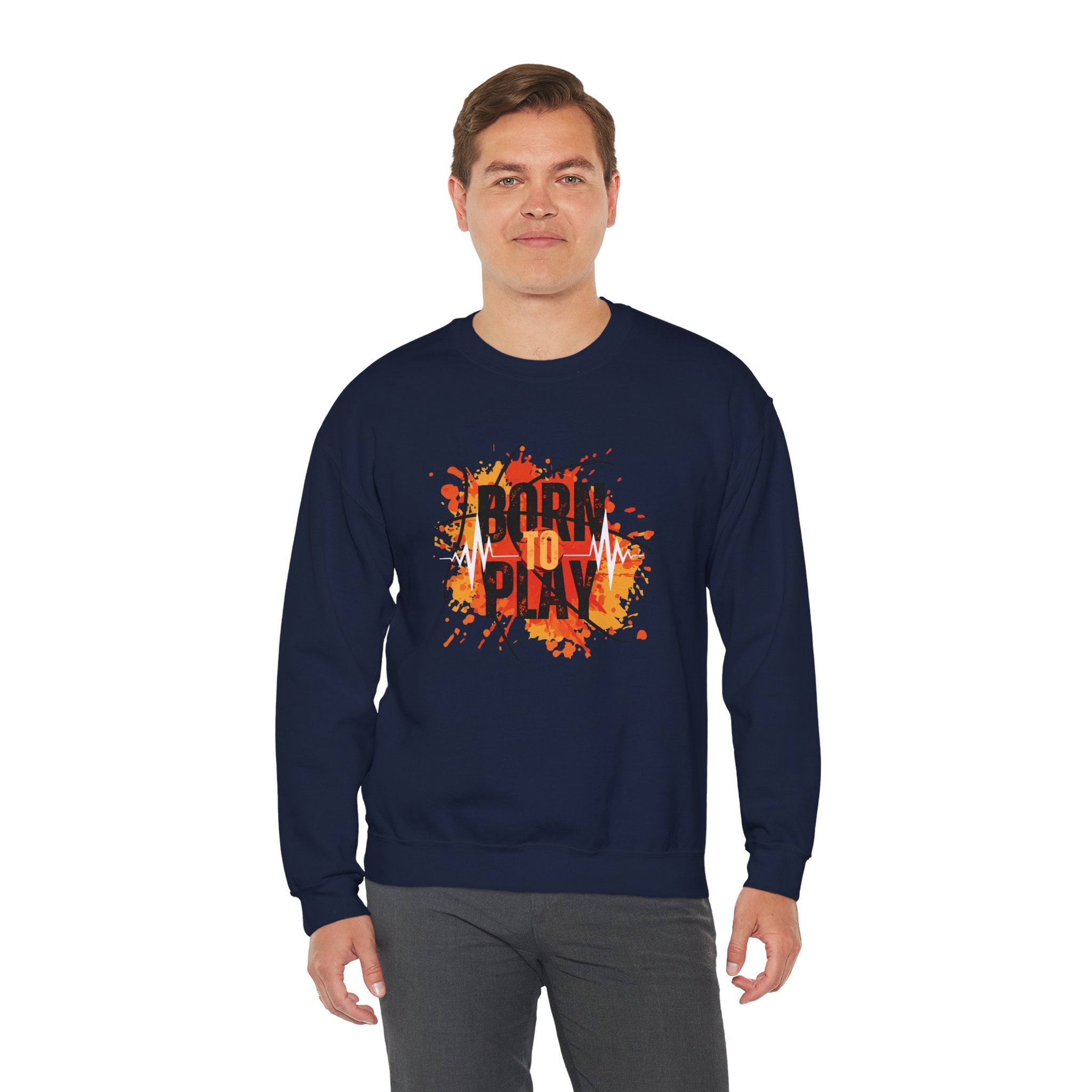 Motivational Crewneck Sweatshirt - Born to Plan, Cozy Sports Sweatshirt, Unisex Gift, Creative Apparel, Casual Wear, Fall Fashion