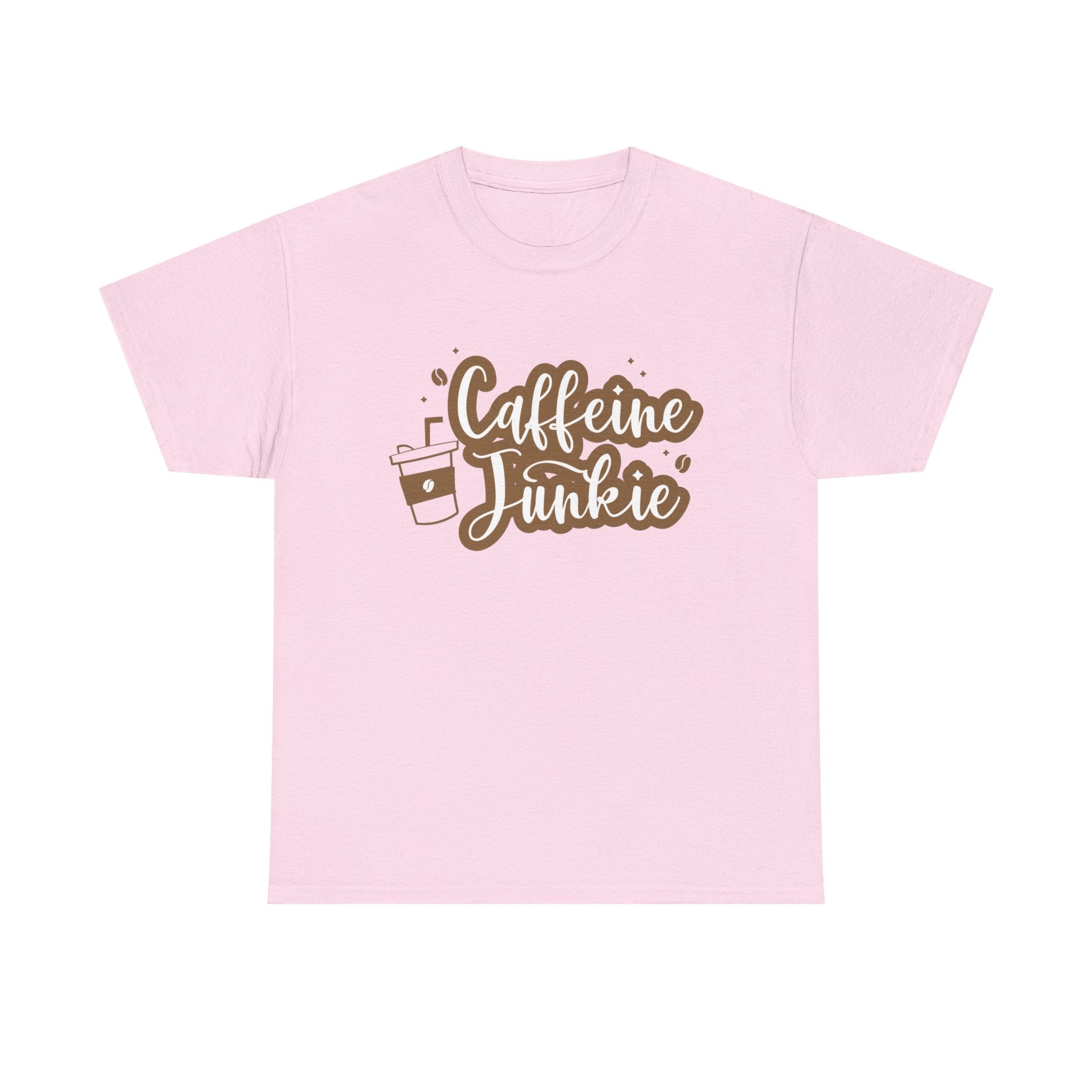 Caffeine Junkie Unisex Heavy Cotton Tee, Coffee Lover Shirt, Gift for Baristas, Comfortable Casual Wear, Daily Essentials