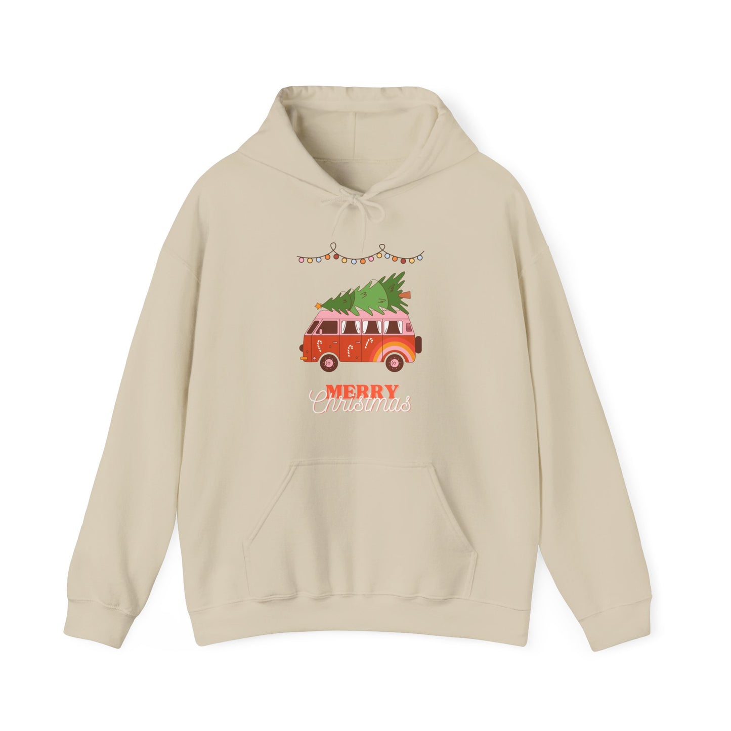 Festive Christmas Van - Unisex Heavy Blend™ Hooded Sweatshirt