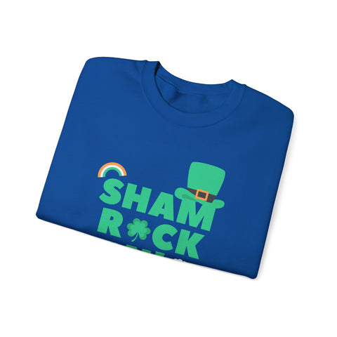 Sham Rock Unisex Sweatshirt, St. Patrick's Day Jumper, Lucky Clover Crewneck, Irish Holiday Pullover, Green Festival Top