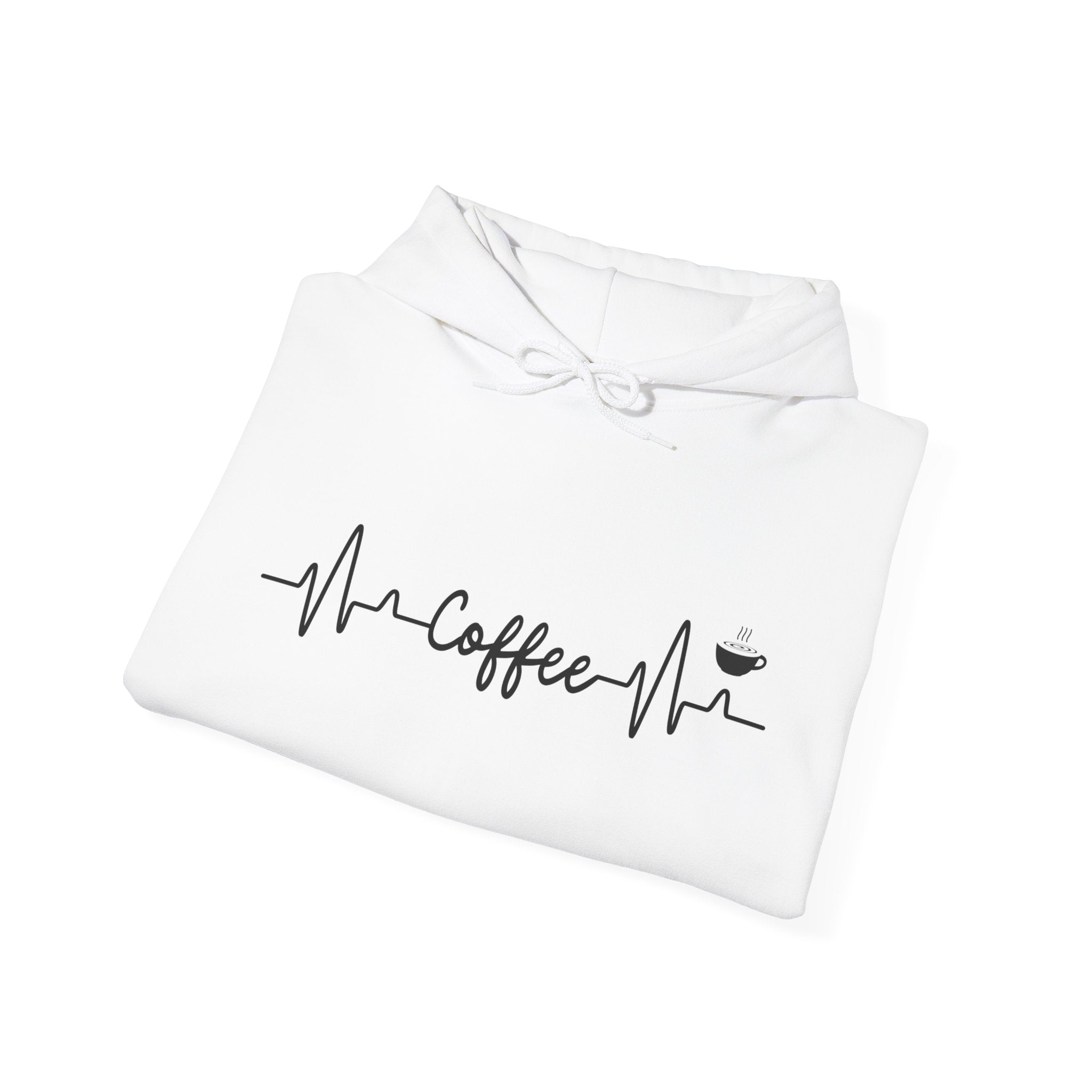 Coffee Heartbeat Hoodie, Gift for Baristas, Cozy Winter Wear, Birthday Gift, Relaxation Outfit, Coffee Lover Sweatshirt, Barista Gift,