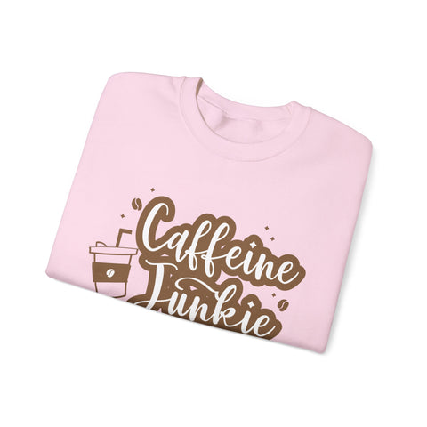Caffeine Junkie Crewneck Sweatshirt | Cozy Gift for Coffee Lovers, Perfect for Fall, Everyday Wear, Casual Style, Gift for Her