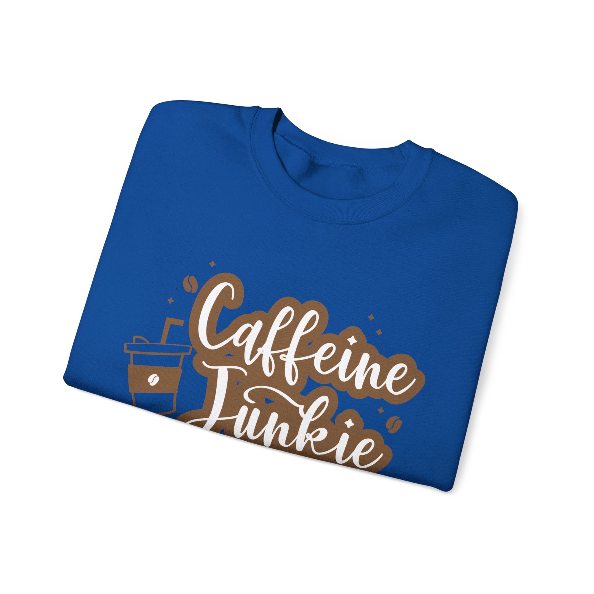 Caffeine Junkie Crewneck Sweatshirt | Cozy Gift for Coffee Lovers, Perfect for Fall, Everyday Wear, Casual Style, Gift for Her