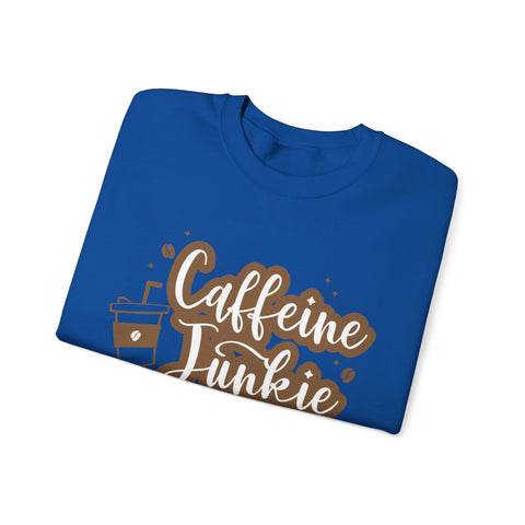 Caffeine Junkie Crewneck Sweatshirt | Cozy Gift for Coffee Lovers, Perfect for Fall, Everyday Wear, Casual Style, Gift for Her