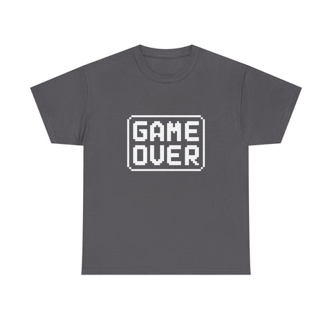 Game Over Unisex Heavy Cotton Tee, Retro Gamer Shirt, Video Game T-Shirt, Casual Gaming Apparel