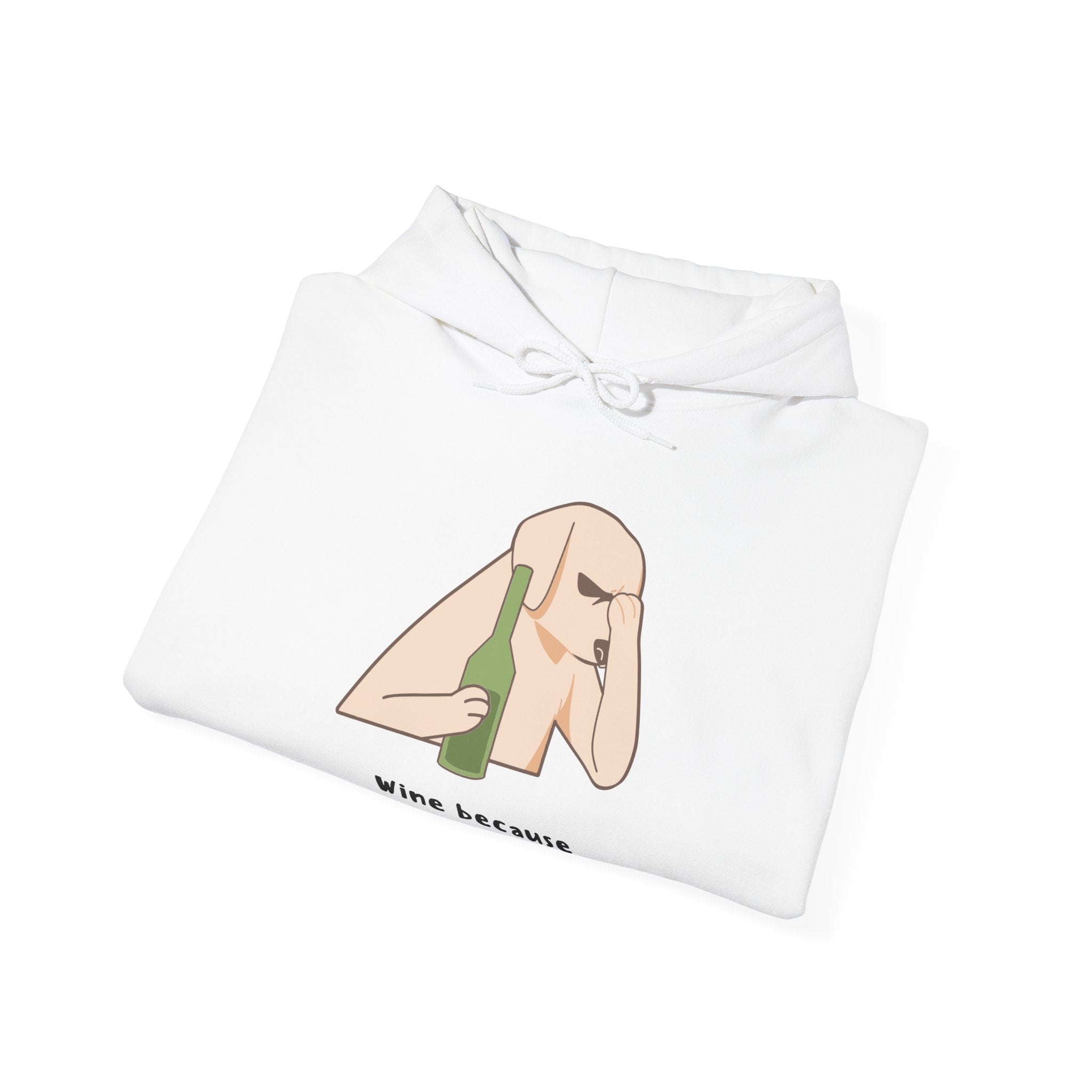 Funny Wine Lover Hoodie - Wine Because Adulting is Hard; Sweatshirt, Gift for Wine Enthusiasts, Cozy Loungewear